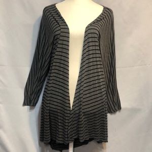 LuLaRoe Gray and Black Striped Coverup, Size M